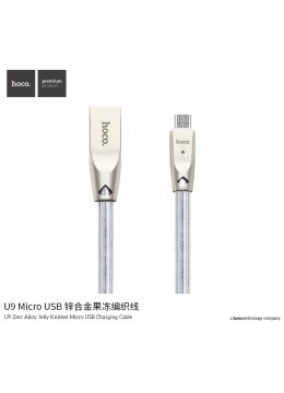 U9 Zinc Alloy Jelly Knitted Micro Charging Cable - Silver